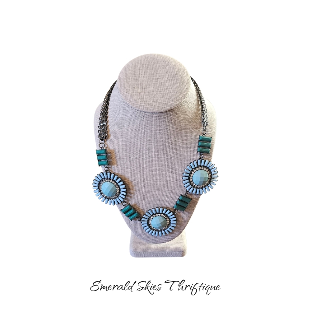 Cookie Lee FLOWERS‎ Necklace 22" Crystal STATEMENT Club New Free Shipping